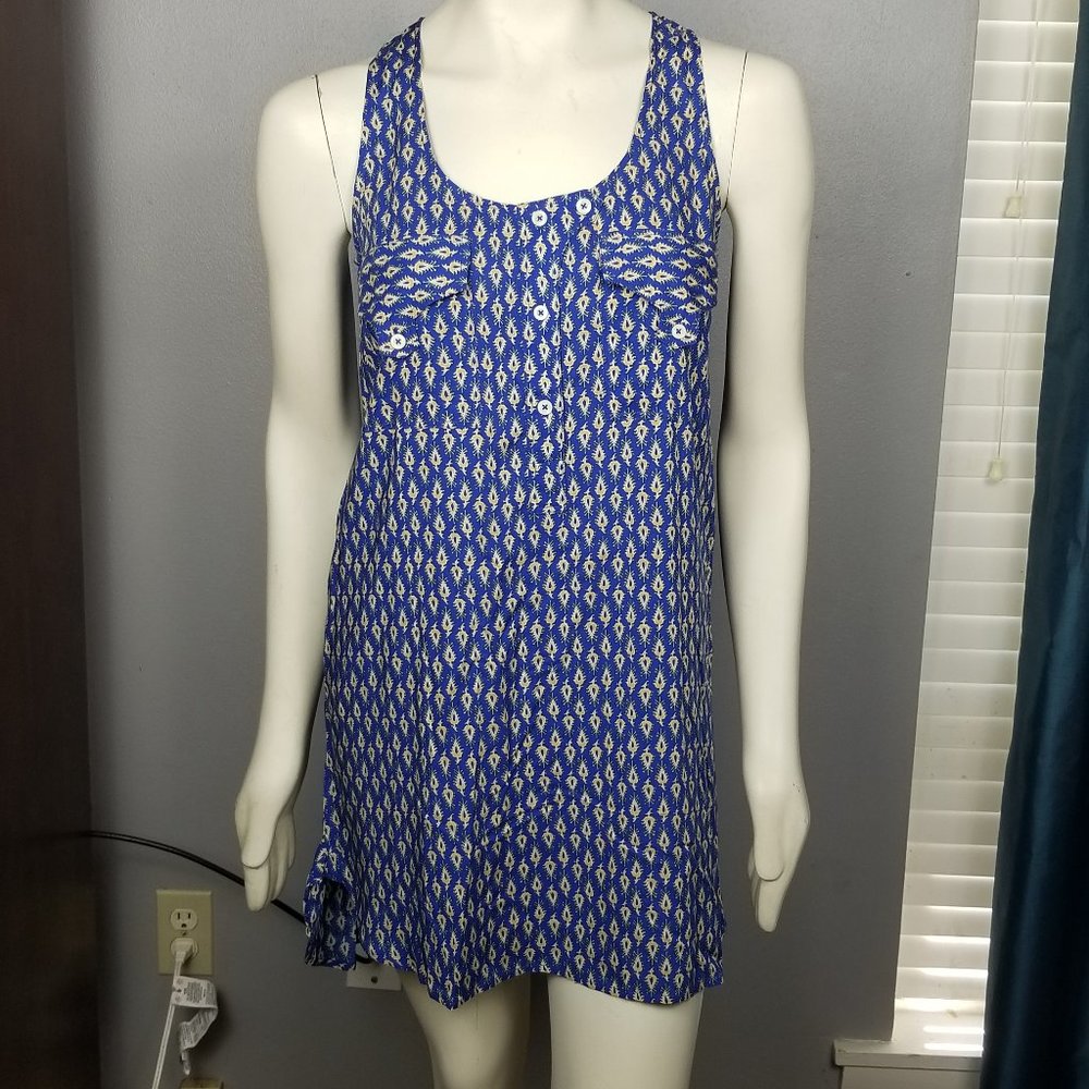 Maeve sleeveless tunic dress blue sz M 354